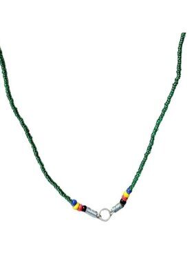 Handcrafted Beaded Necklace Multicolor Accents Minimalist Fashion Jewelry Unisex